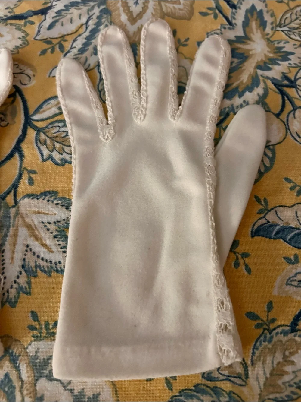 Antique Lace Trimmed Women’s Soirée Gloves
